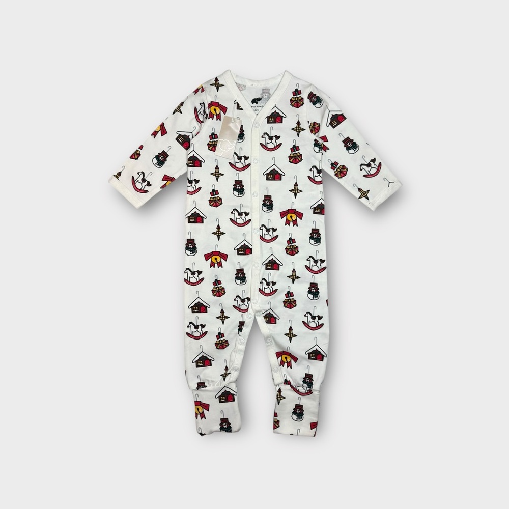 Monica + Andy Holiday Christmas Ornaments Pattern Organic Romper